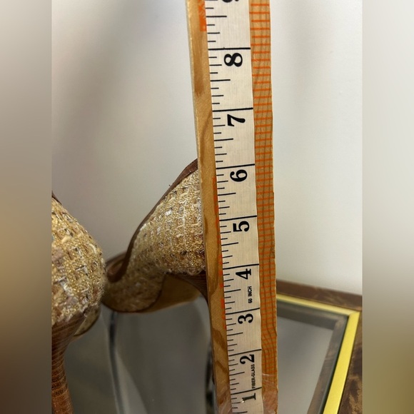 GUNMETAL Made in Italy  Brown and Tan Stiletto High Heels Fabric-Leather 41 - Picture 12 of 13